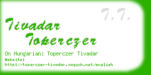 tivadar toperczer business card